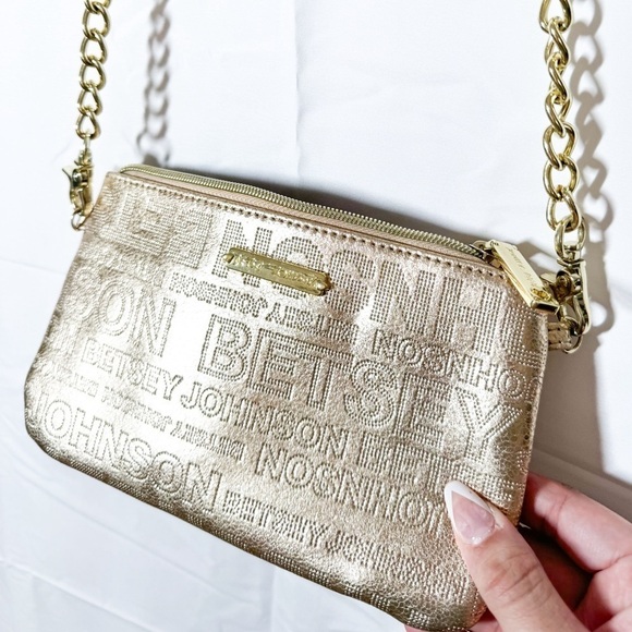 Betsey Johnson Crossbody Purse Gold Color - Picture 4 of 11